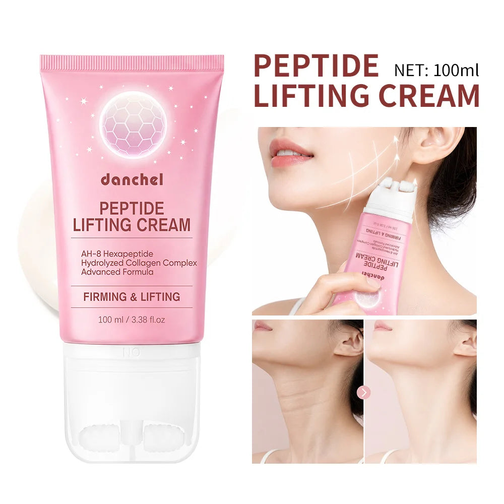 AH-8 Hexapeptide Neck Firming Cream Dual Roller Massage Anti Wrinkle Tightening Sagging Skin Long Lasting Hydration Skincare HIP