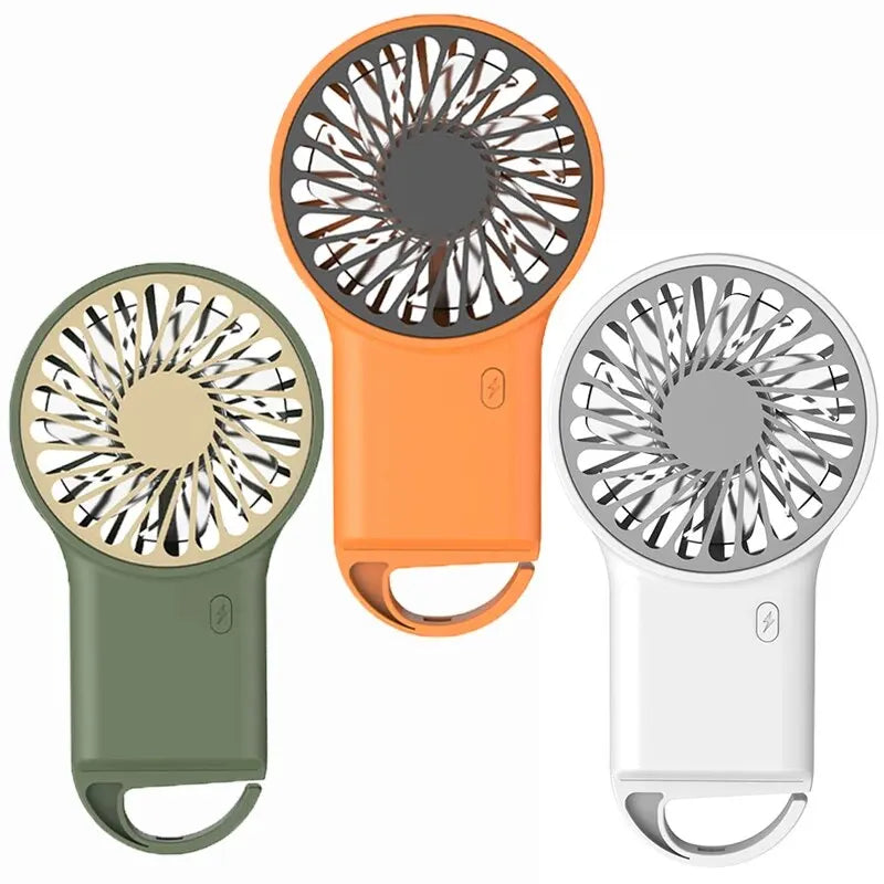 Handheld Small Fan Mini Portable Hook USB Charging Desktop Office Student Summer Heat Relief Silent Handheld Fan HIP