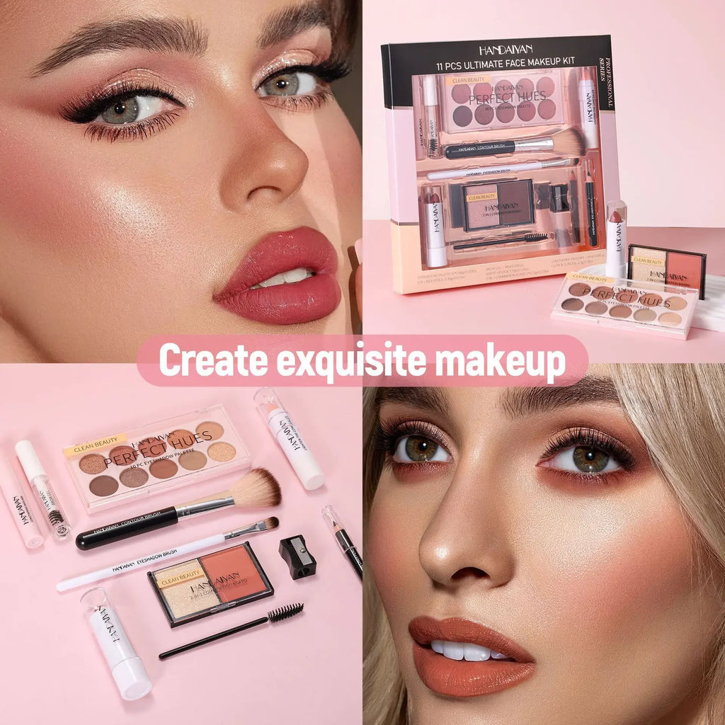 Handaiyan 11-Piece Makeup Kit – Eyeshadow, Contour & Blush Face Makeup Set HIP