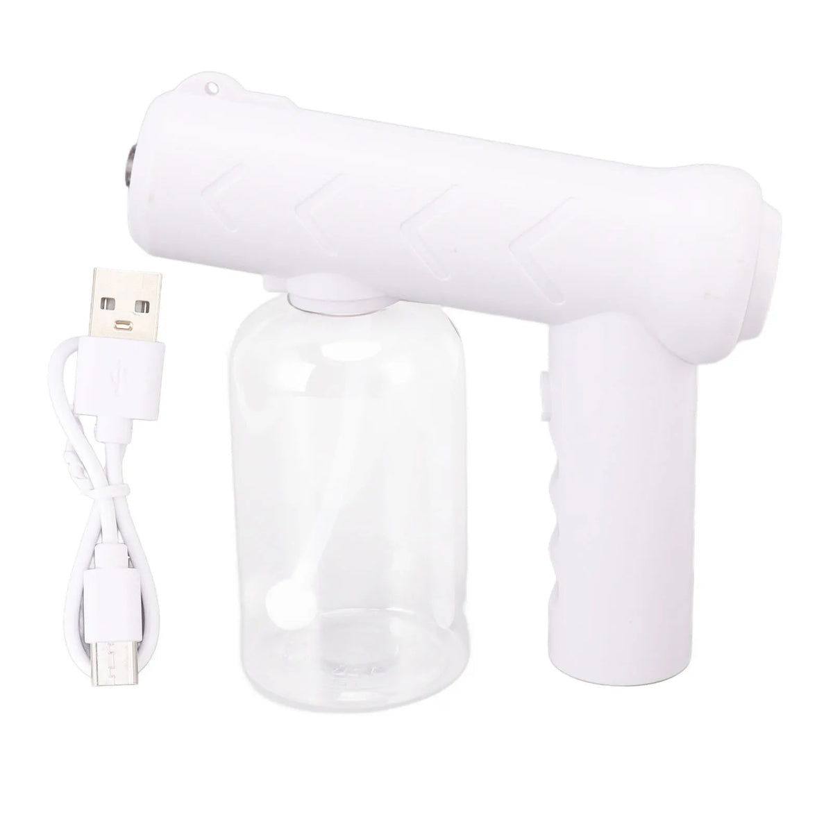 Handheld Alcohol Atomizer Blue Light Cleaning Sprayer 380ml Multi Purpose Rechargeable White Cordless for Garden for Home HIP WHITE