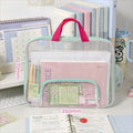 Portable Mesh A4 File Bag – Transparent Document Organizer File Organizer Bag HIP Pink no pendant