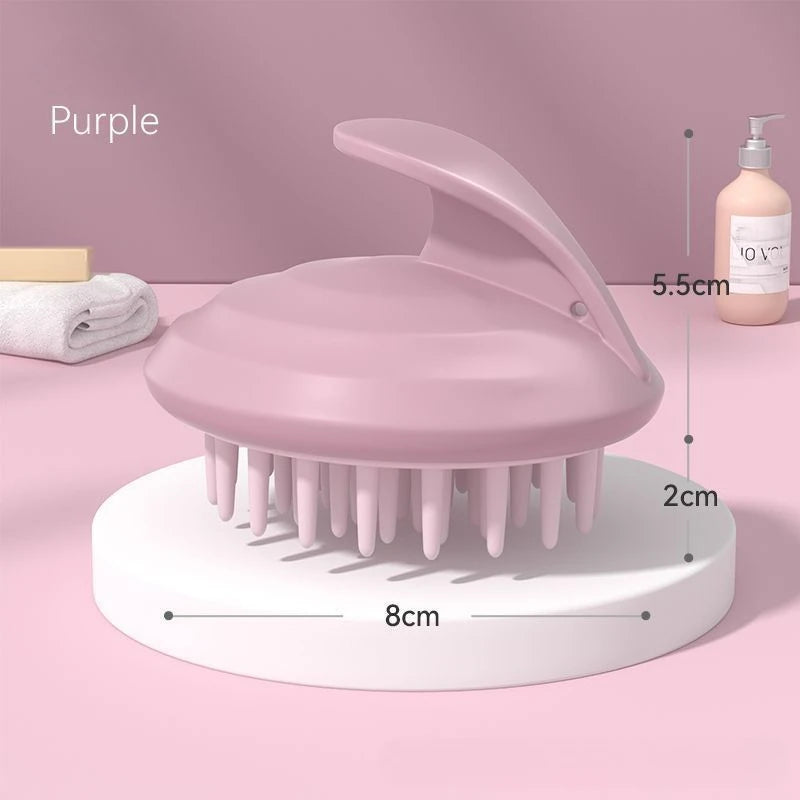 Hair Massager Comb Portable Relieve Head Stress New Silicone Handheld Round Remove Dandruff Scalp Stop Itch Scratching Combs HIP purple