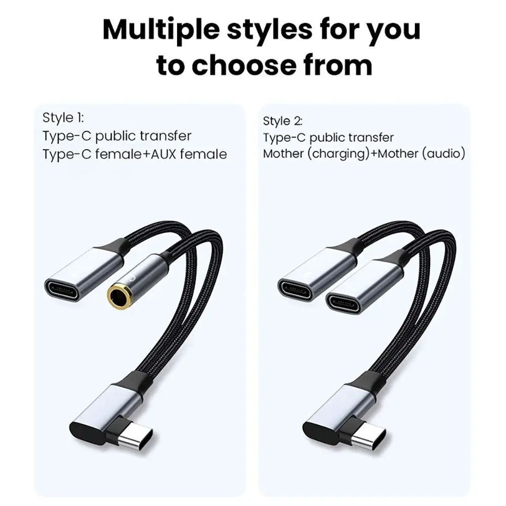 USB-C to 3.5mm Audio + Charging Adapter – 2-in-1 DAC Cable USB-C Audio Adapter HIP