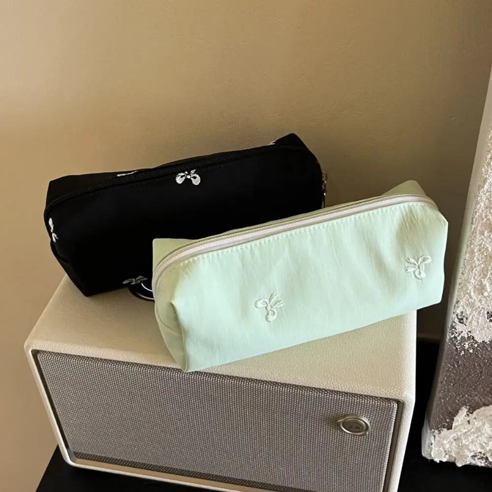Bowknot Embroidery Pencil Case – Large Capacity Oxford Pen Bag Pencil Case HIP