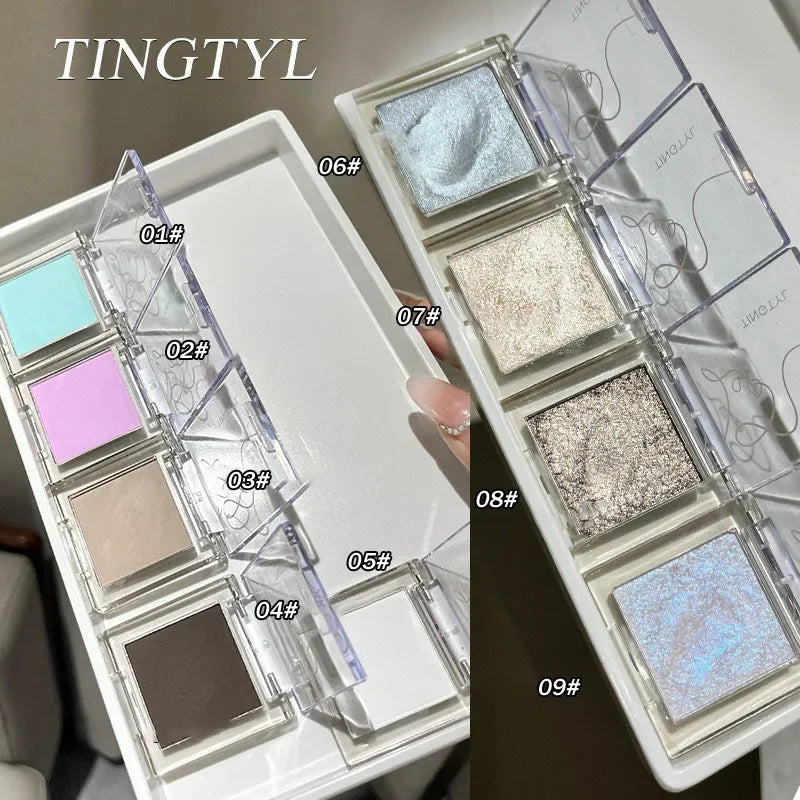 Wet Gel Eyeshadow Black Silver Glitter Eye Shadow Palette Punk Smoky Metallic Eye Pigments Highlight Contour Face Blush Cosmetic HIP