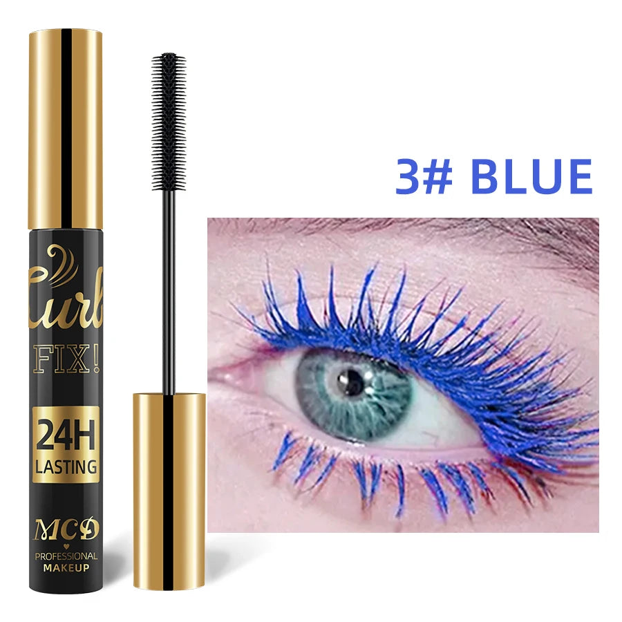 5D Waterproof Mascara Vibrant 9 Color-Lasting Curl Ink Formula -Eyeliner Extension Blue Green Black Eye Makeup Cosmetic HIP 3