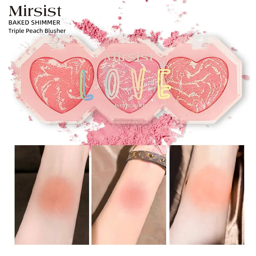 Mirsist 3-Color Cream Blush Palette – Highlight & Contour Cream Blush Palette HIP
