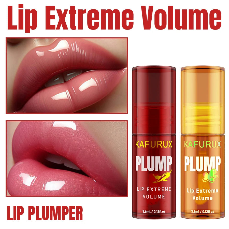 2PC Lip Plump Long Lasting Lip Oil Moisturizing Lip Gloss Serum Instant Volumising Essence Oil Repair Lip Fine Lines Increase El HIP K7087 K7088