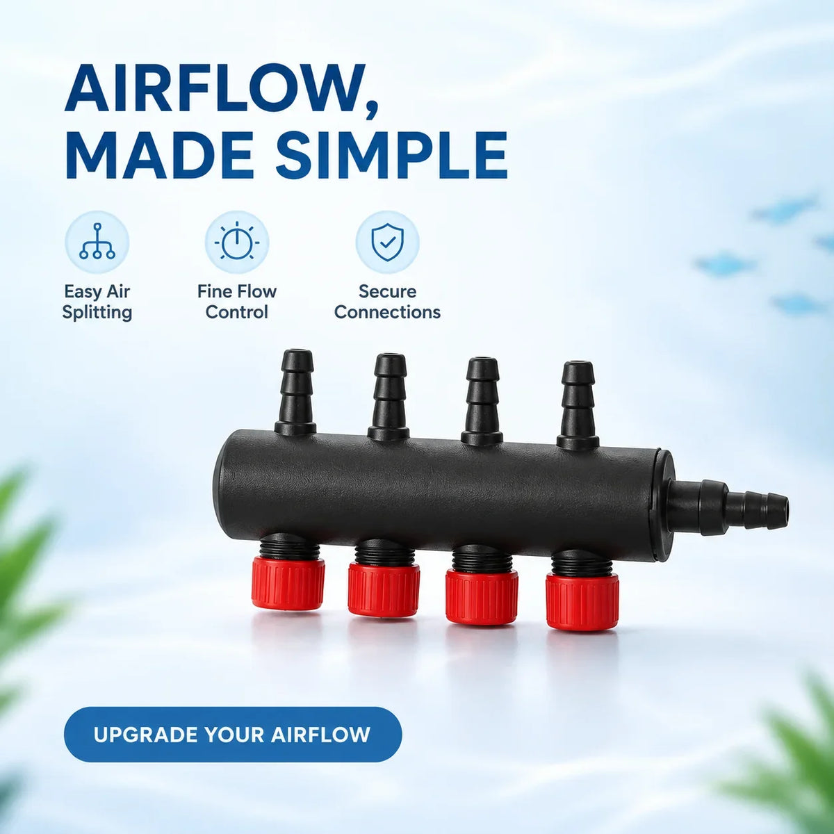 Fish Tank Oxygen Pump Pipe Splitter Regulating Valve Aquarium Air Pump Hose Splitter Distributor Booster Pump Adapter Accessory HIP
