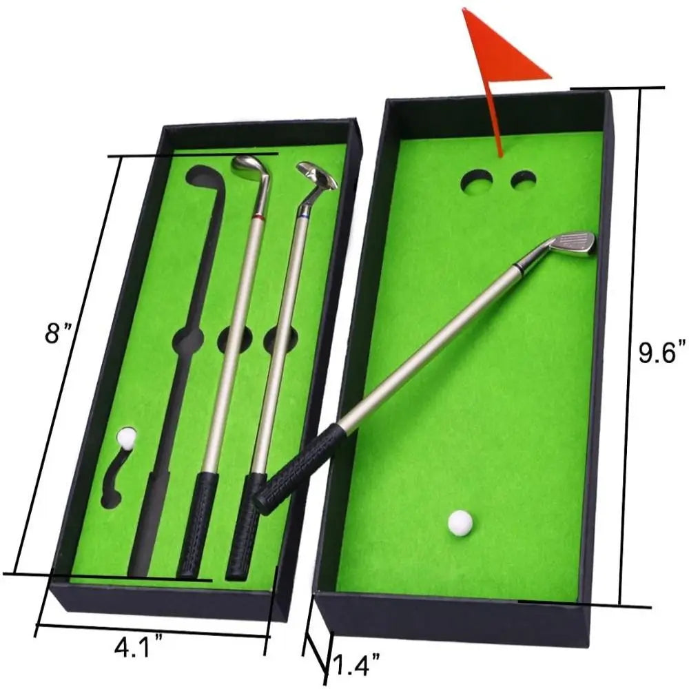 Golf Putter Ballpoint Pen Gift Set – 3 Pens, Blue Black Red Novelty Pen Gift Set HIP