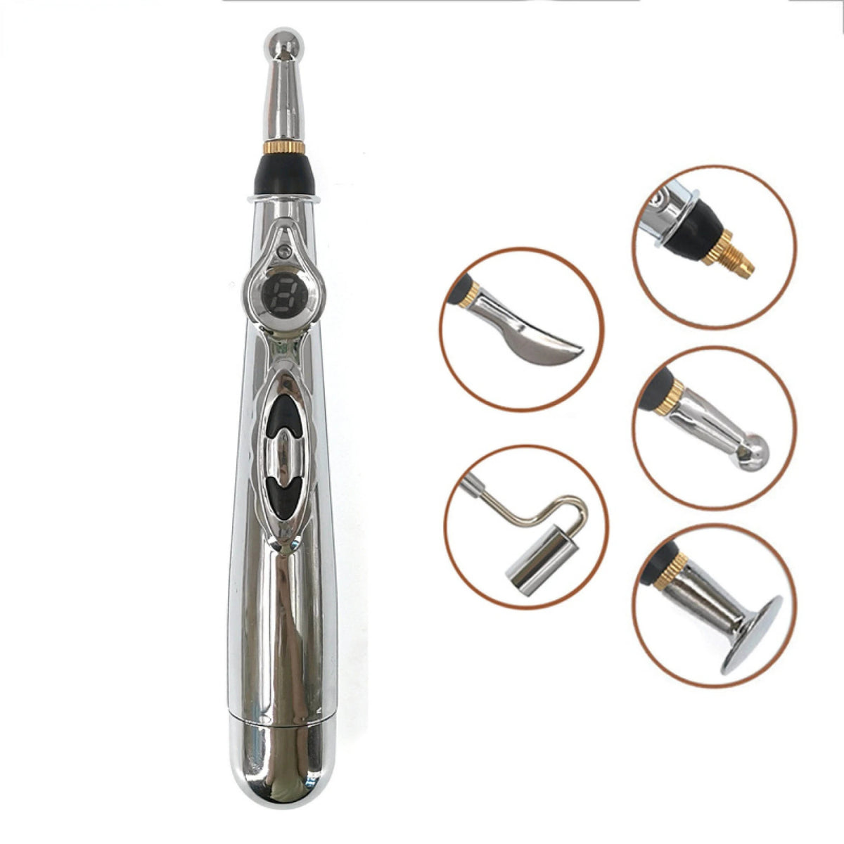 CAMMUO Electronic Acupuncture Meridian Pen – 5 Heads Meridian Massage Pen HIP 5 heads-OPP