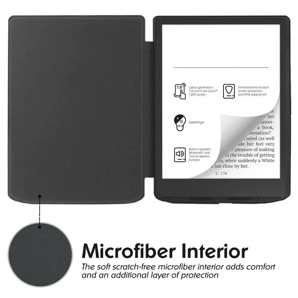 Kobo Nia N306 Leather Folio Case – Magnetic Smart Cover E-Reader Folio Case HIP