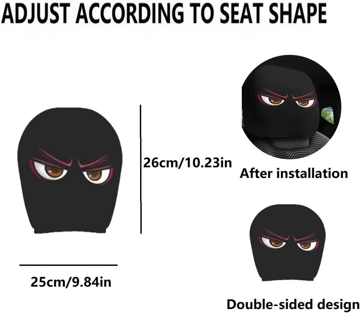 Funny Cartoon Car Headrest Covers – Cute Big-Eyed Design Car Headrest Cover HIP