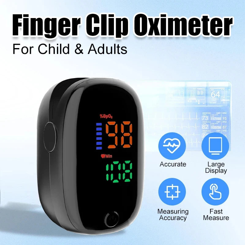 Non-Contact IR Thermometer & Finger Pulse Oximeter | Fireurus Health Monitoring Device HIP