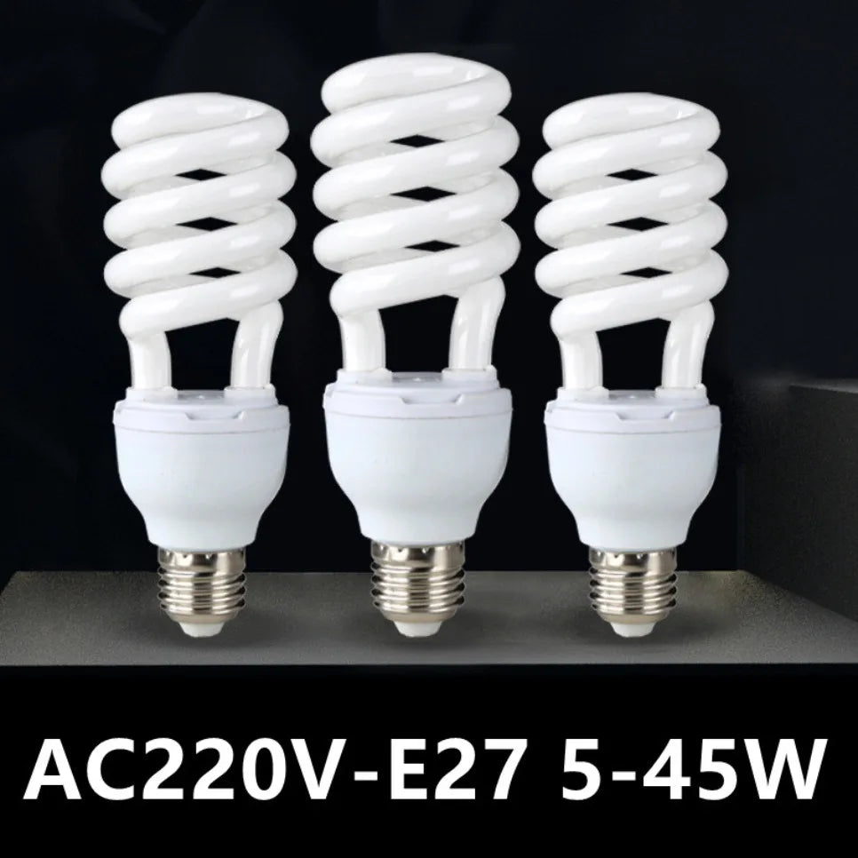 E27 LED Spiral Bulb 5–65W Energy-Saving Lamp AC220–240V LED Light Bulb HIP