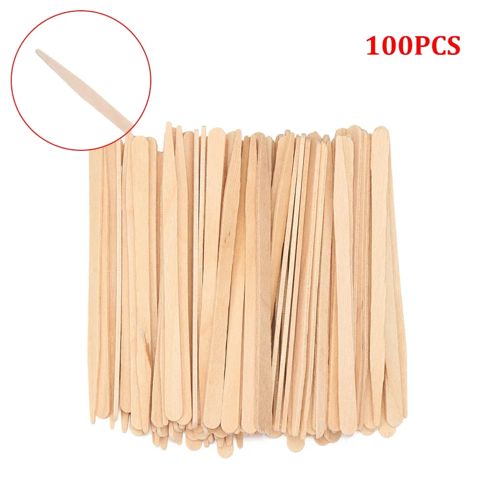 100-Pack Disposable Wooden Wax Applicator Spatulas | Hair Removal Wax Applicator Spatulas HIP