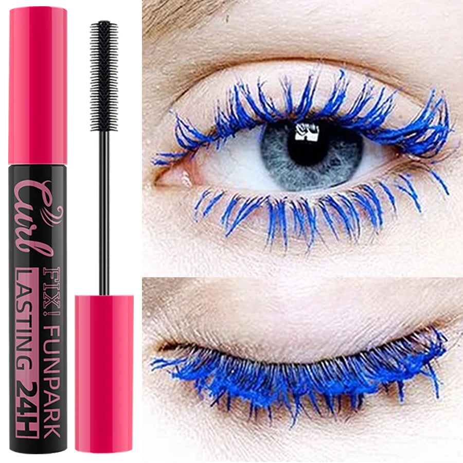 9 Color Mascara Thick Curl Waterproof Natural Eyelash Long Lasting Blue White Green Pink Black Eye Makeup Korean Cosmetics HIP 03