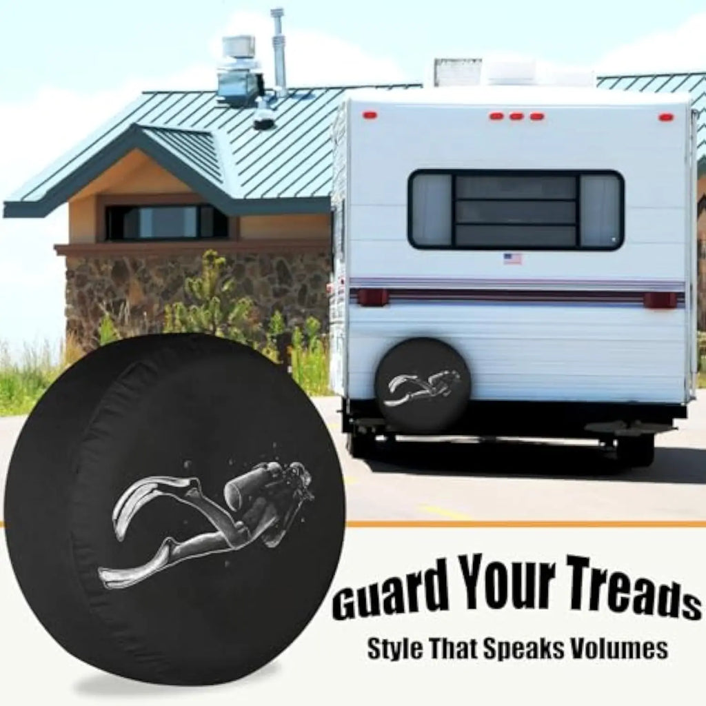 Scuba Diver Spare Tire Cover – Waterproof Polyester RV & SUV Spare Tire Cover HIP