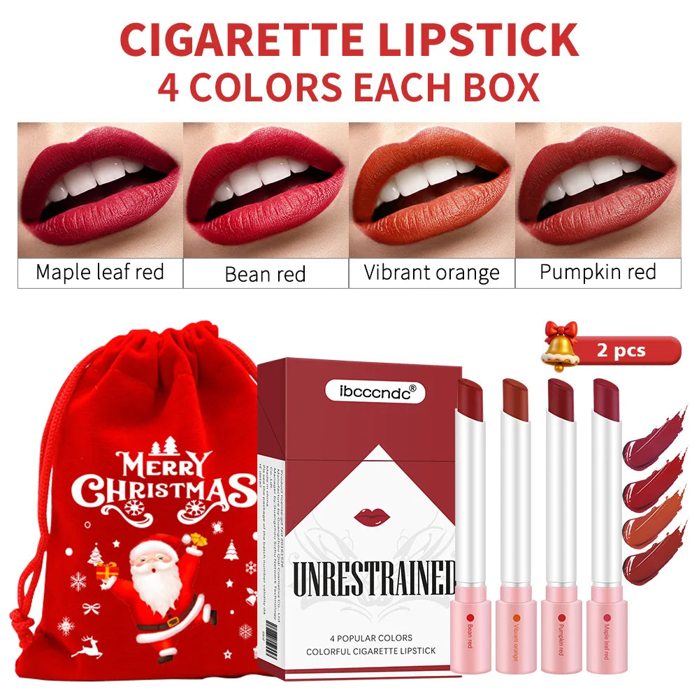 4‑Lasting Stick Waterproof Lip Set Matte Lipstick Transparent Finish Longwear Lip Makeup Valentine Christmas Gift For Her HIP 1 set
