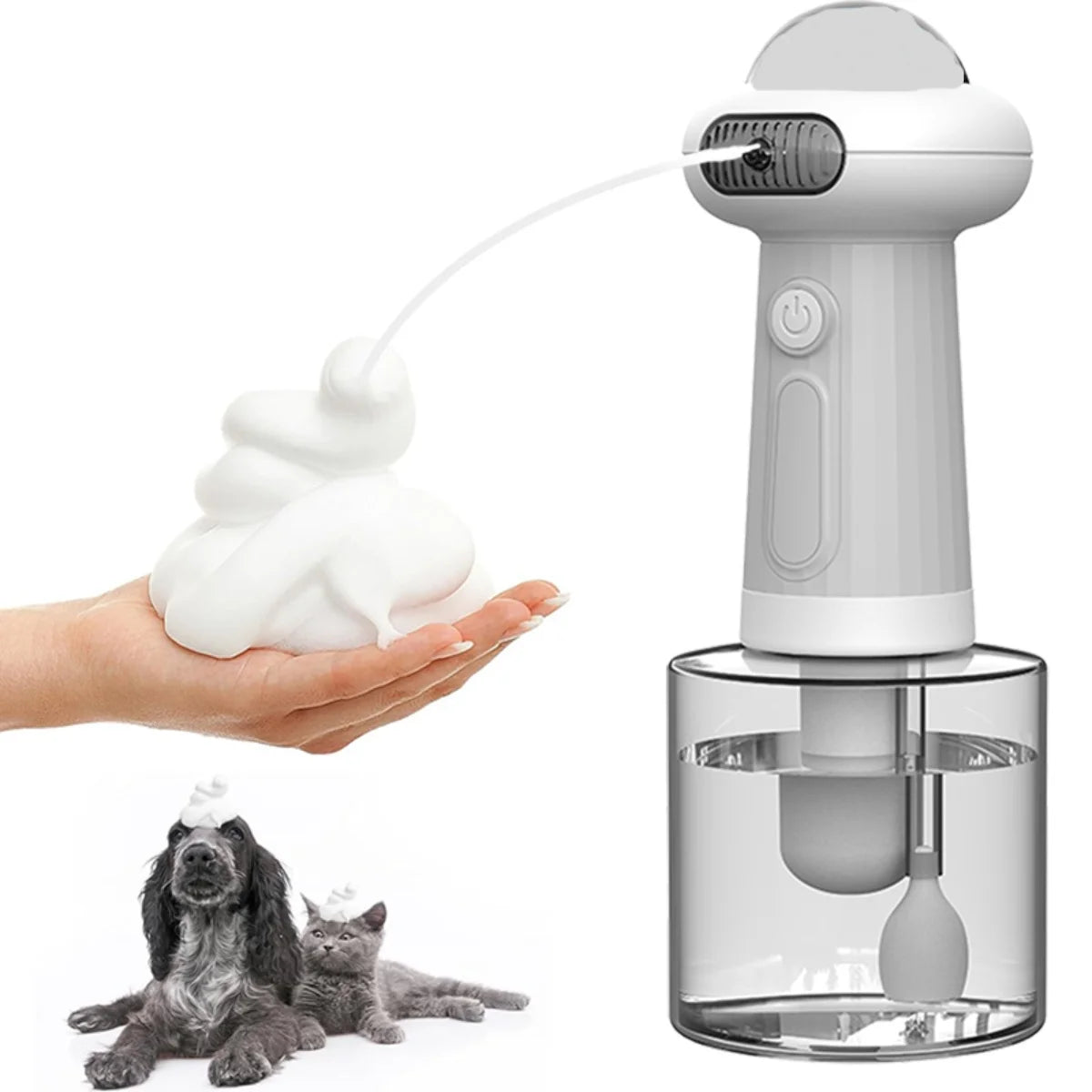 A UFO Flying Saucer Shape Cats And Dogs Bathing With Electric Foam Machine USB Rechargeable Automatic Soap Dispenser Foam Machin HIP