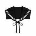 Striped Sailor Fake Collar – Detachable Scarf Shawl Wrap Detachable Fashion Collar HIP Black