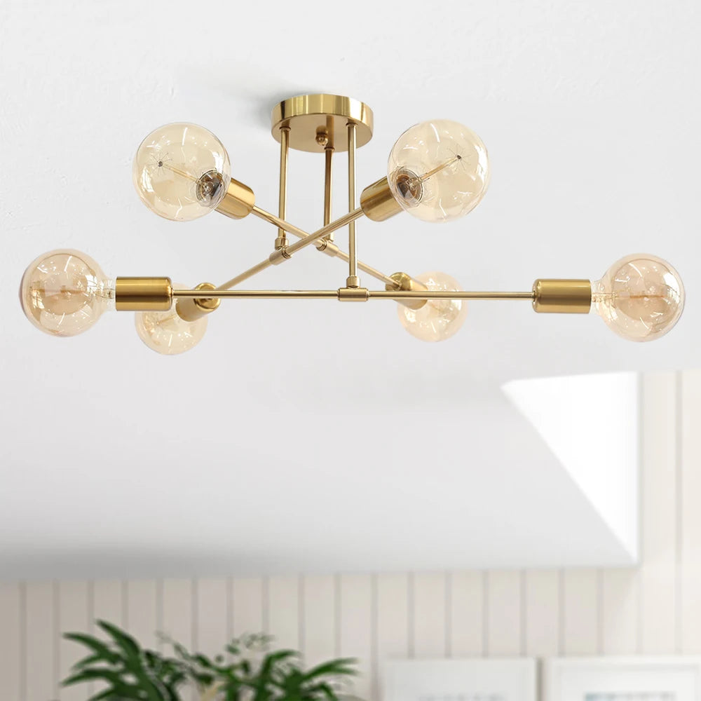 YNL Nordic Industrial Iron LED Ceiling Light – Black & Gold Ceiling Light Fixture HIP