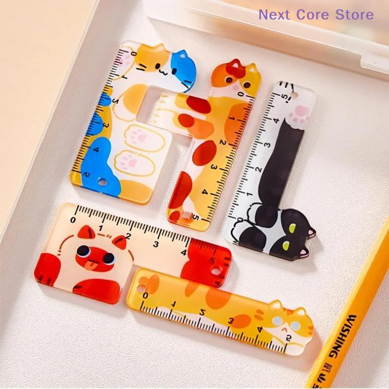 5-Piece Cartoon Animal Mini Ruler Set – Portable Bookmark Rulers Mini Ruler Set HIP