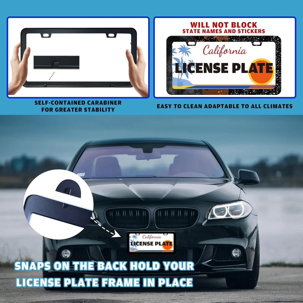 Cute Cat License Plate Frame – Cartoon Cat Head Car Tag Holder License Plate Frame HIP