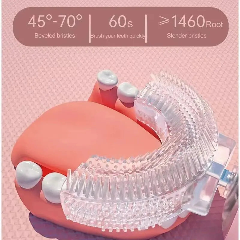Kids U-Shaped Electric Toothbrush – 360° Silicone USB Charge Kids Electric Toothbrush HIP