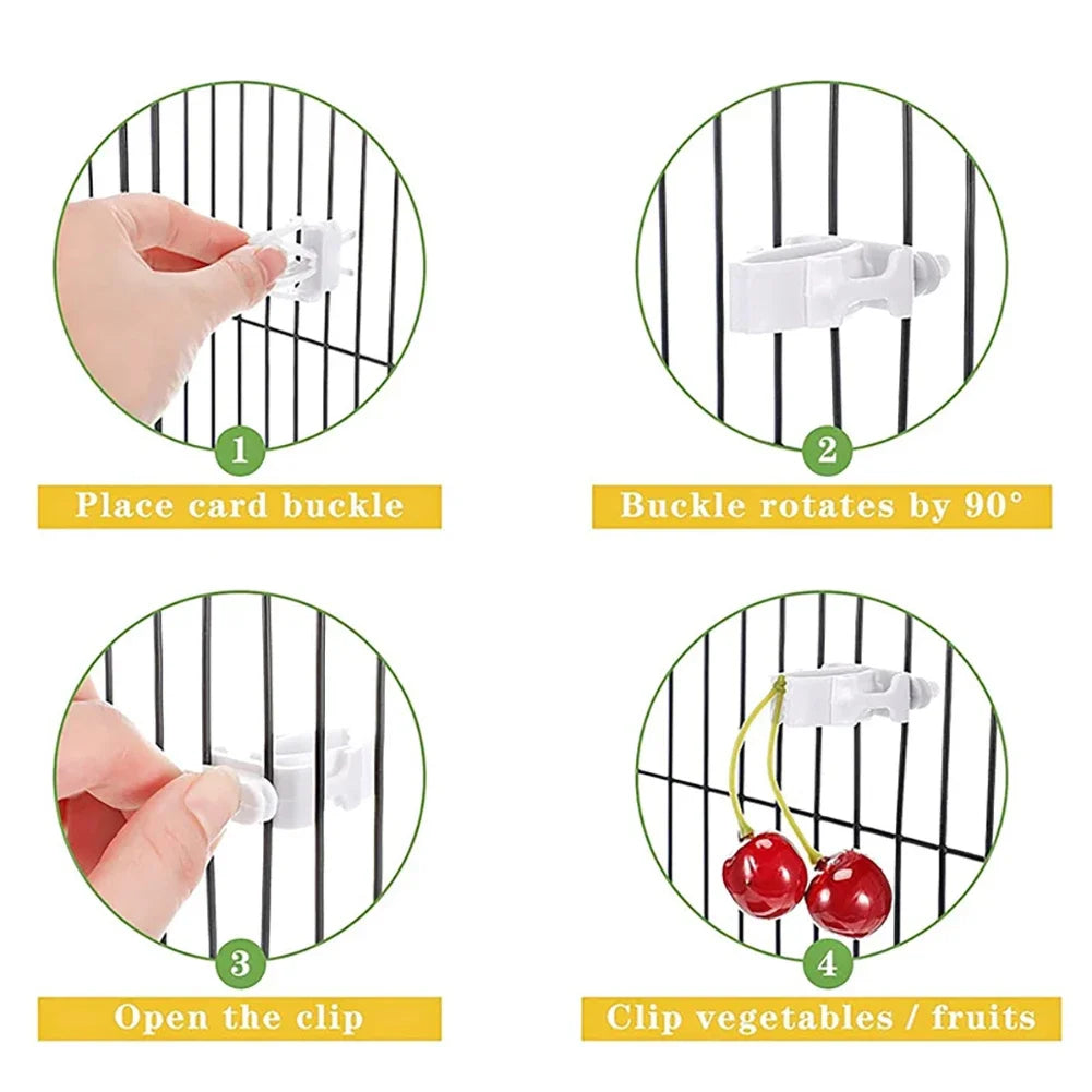 Parrot Cage Accessory Hanging Bird Feeder Foraging Toy Vegetable Clip Fruit Holder For Parakeet Budgie Cockatiel Clean Cage HIP