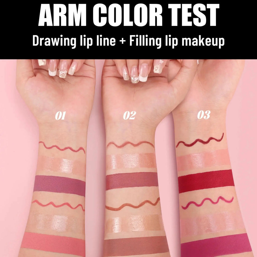 Handaiyan 6-Pc Matte Lipstick Set – Lip Liner & Plumper Kit Lip Makeup Set HIP