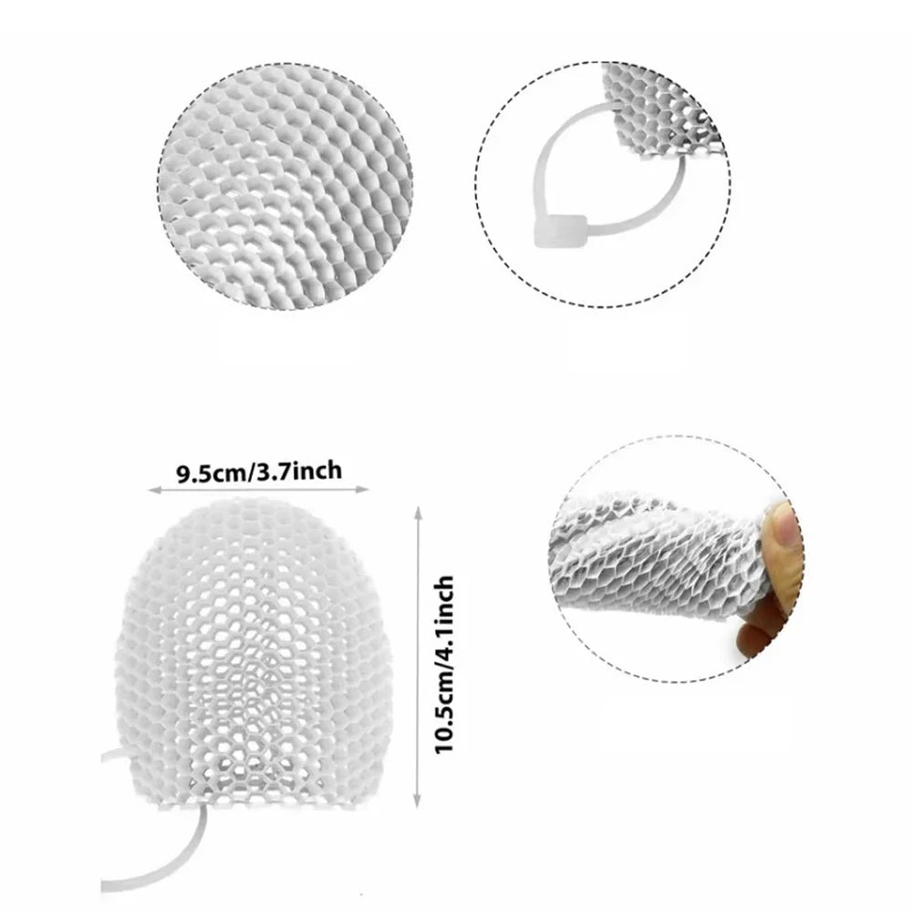 Elastic TPU Exfoliating Shower Glove Quick Dry Body Scrubber Sponge Bathroom Body Cleaning Supplies Honeycomb Weave Shower Glove HIP White Fingerstall
