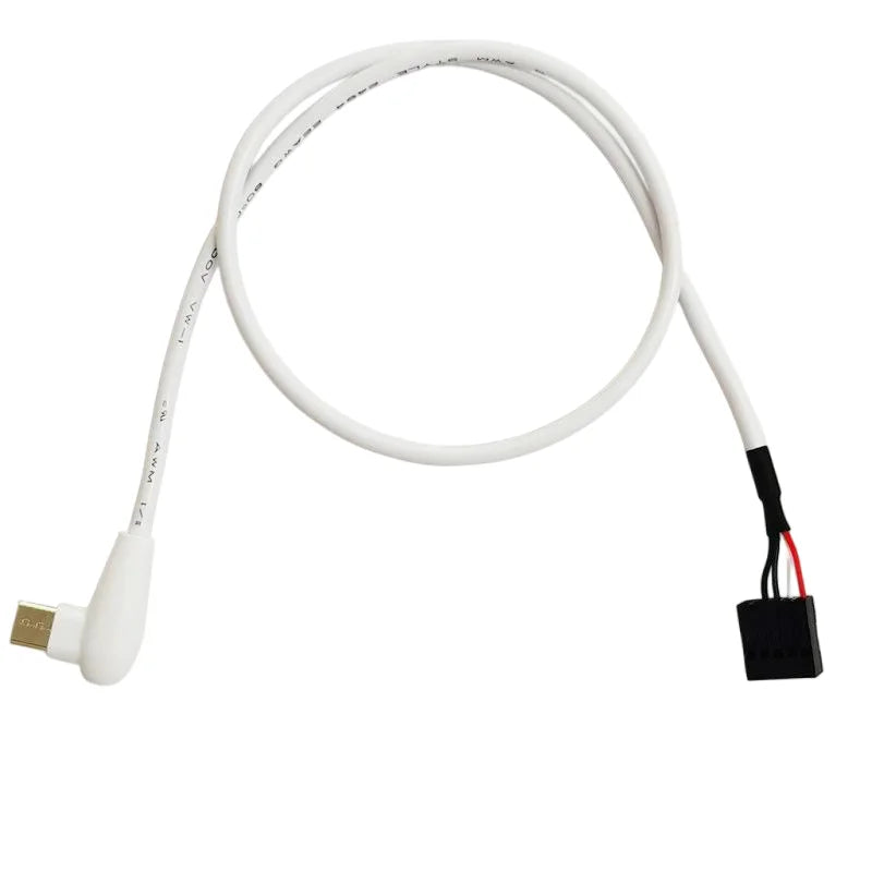 Angled USB-C to 9-Pin Motherboard Cable | OULLX USB Cable Adapter HIP White
