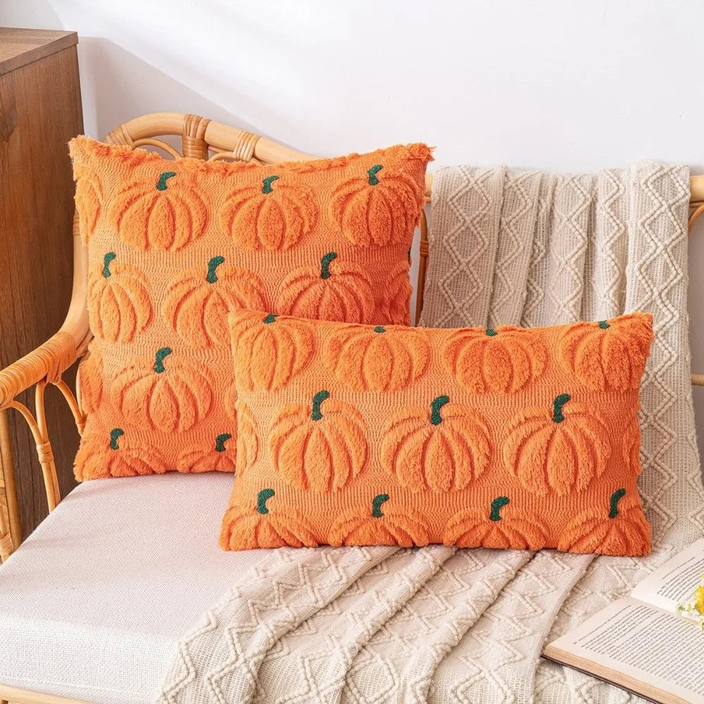 Halloween Pumpkin Tufted Throw Pillow Cover 45x45cm – Fall Décor Throw Pillow Cover HIP