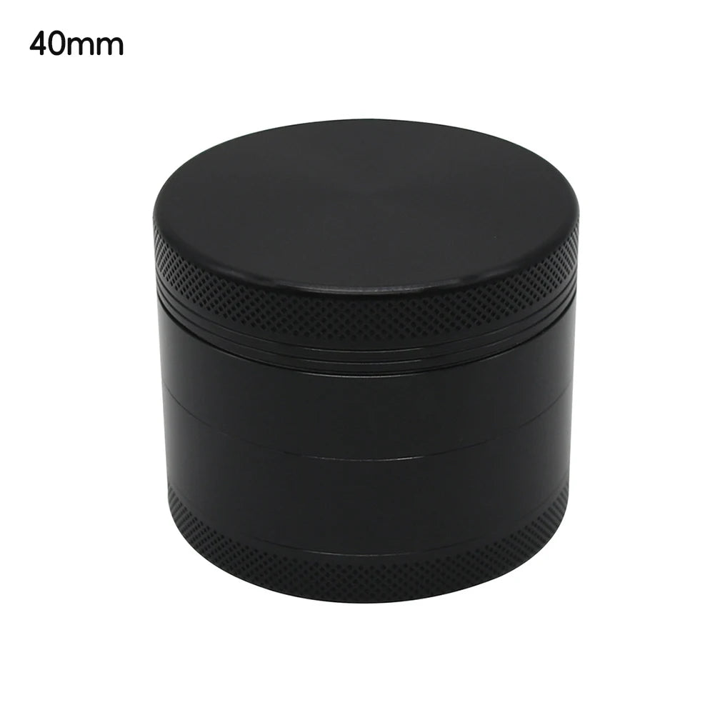 Herb Grinder 4-layer Iridescent Tobacco Grinder Spice Miller Crusher Zinc Alloy Smoke Accessories Nano Paint Surface 40/50mm HIP 40mm Black