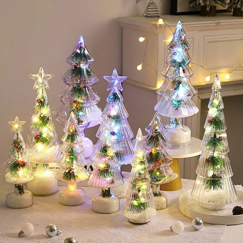 Realistic Pine Needles LED Tabletop Christmas Tree Night Light Holiday Home Bedroom Decor Gift for Family Christmas Lights HIP