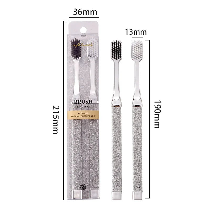 Luxury Soft Toothbrush Men Women Adult Tooth Brush Gold Silver Dental Brushes Elegance Gentle Toothbrushes Drop Shipping HIP B