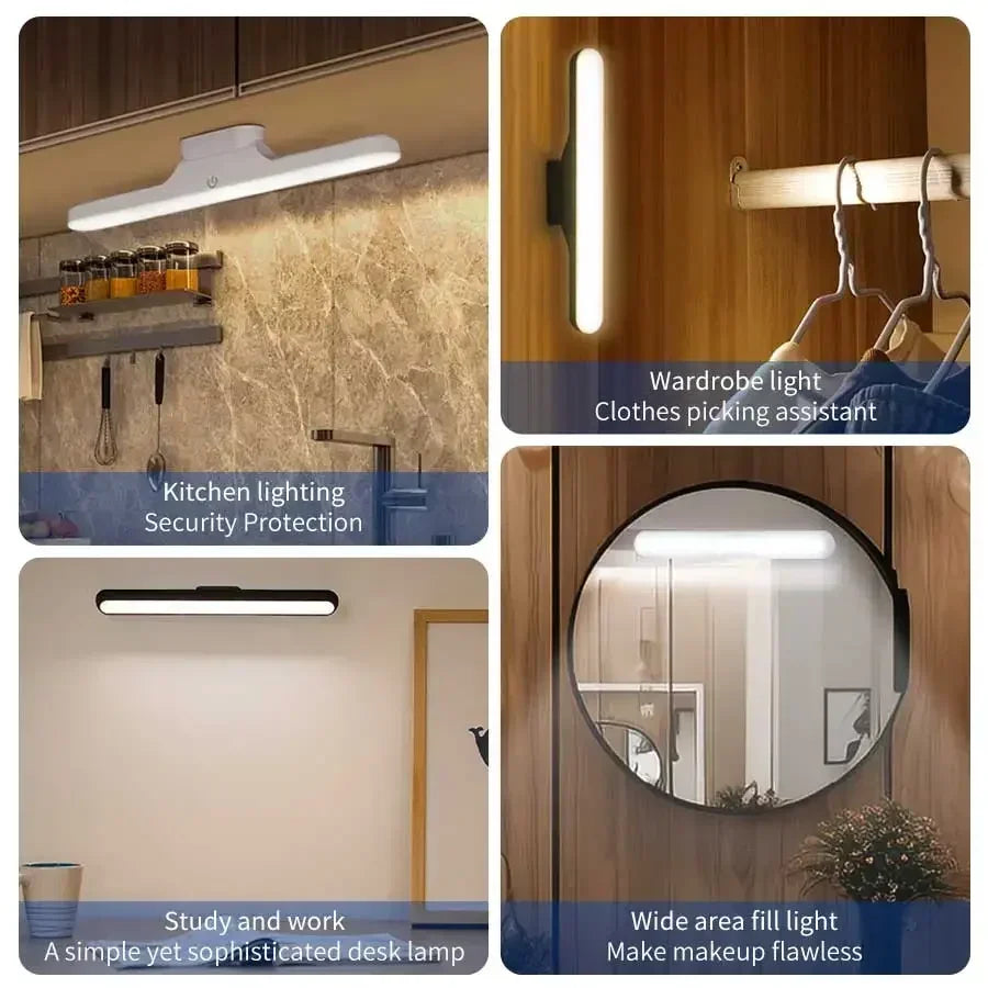 Magnetic Mirror Front Makeup Light LED Touch Night Light USB Eye Protection Reading Lamp For Dormitory Wardrobe Closet Bathroom HIP