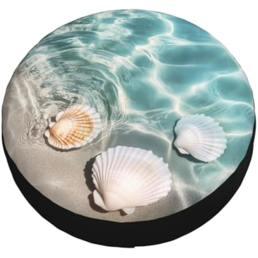 Ocean Waves & Seashells Spare Tire Cover – SUV Truck RV Spare Tire Cover HIP