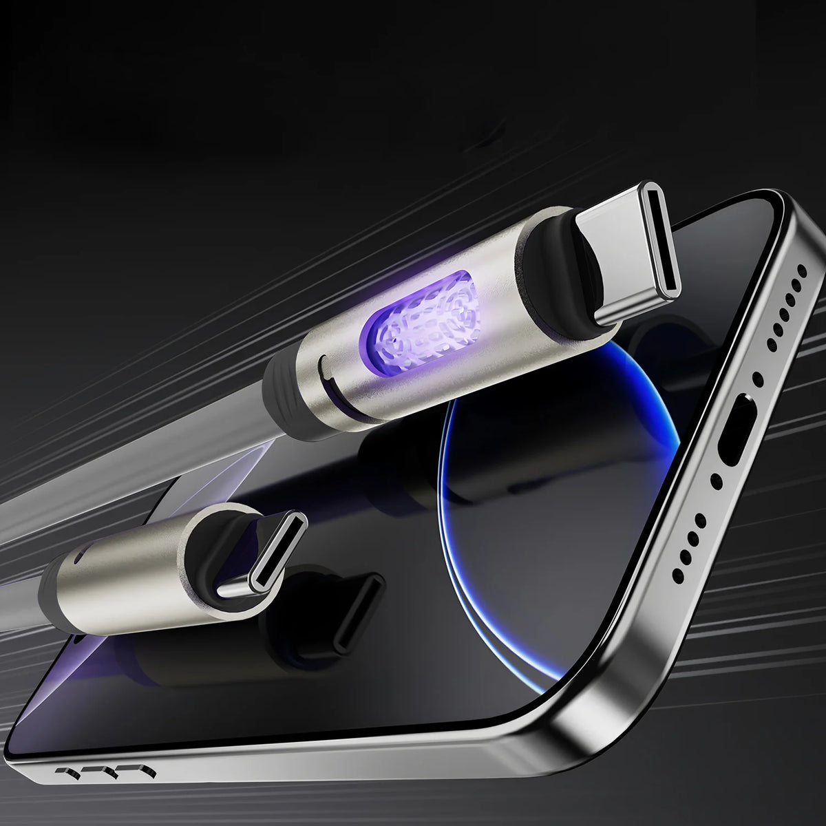 Type-C to Type-C Fast Charge Cable with LED & Aromatherapy USB-C Charging Cable HIP