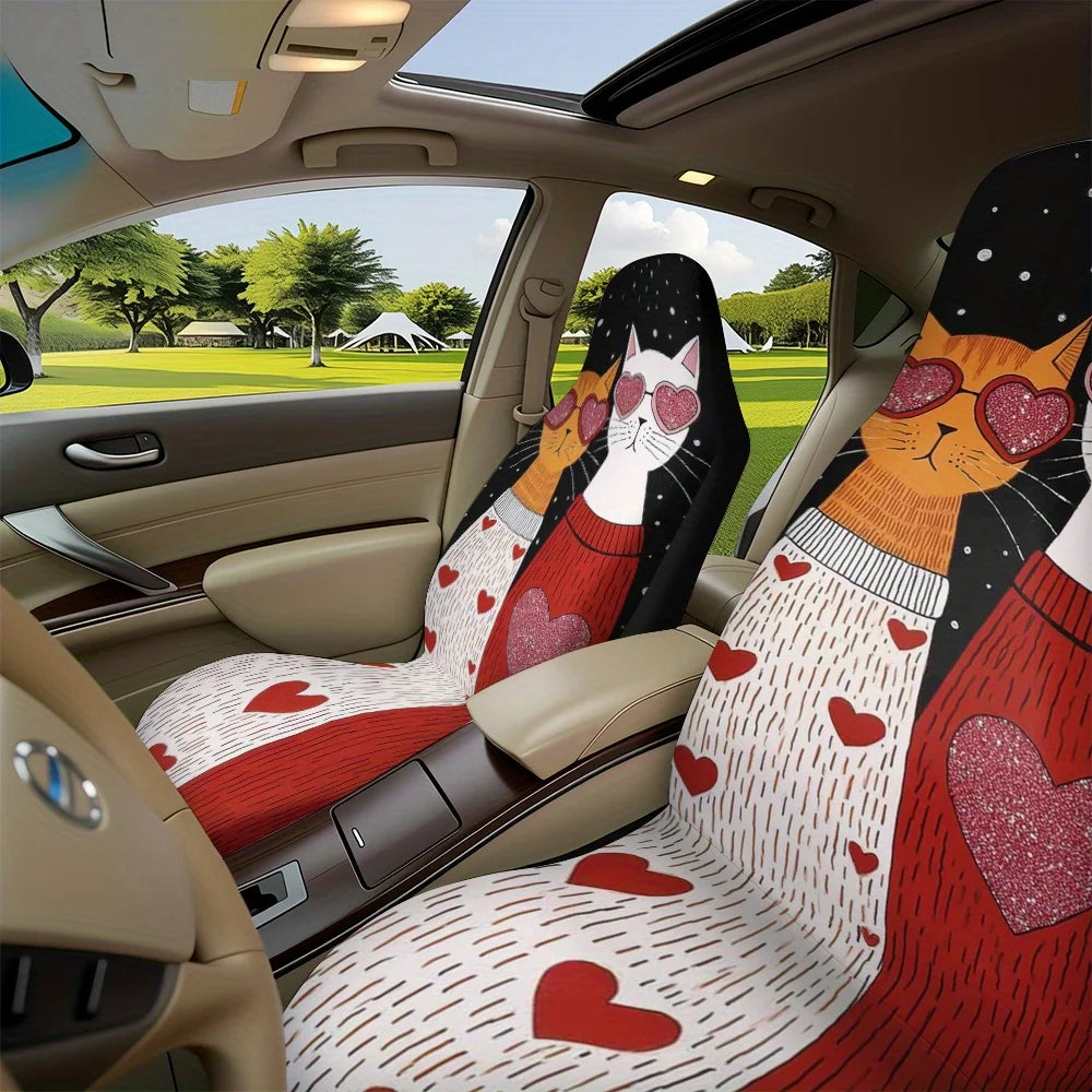 2-Pack Kitten Car Seat Covers – Soft, Washable Front Protectors Car Seat Covers HIP