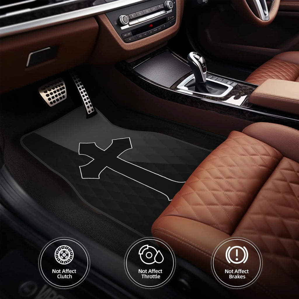 Gothic Car Floor Mats – 4-Piece Universal Set | Black Car Floor Mats HIP