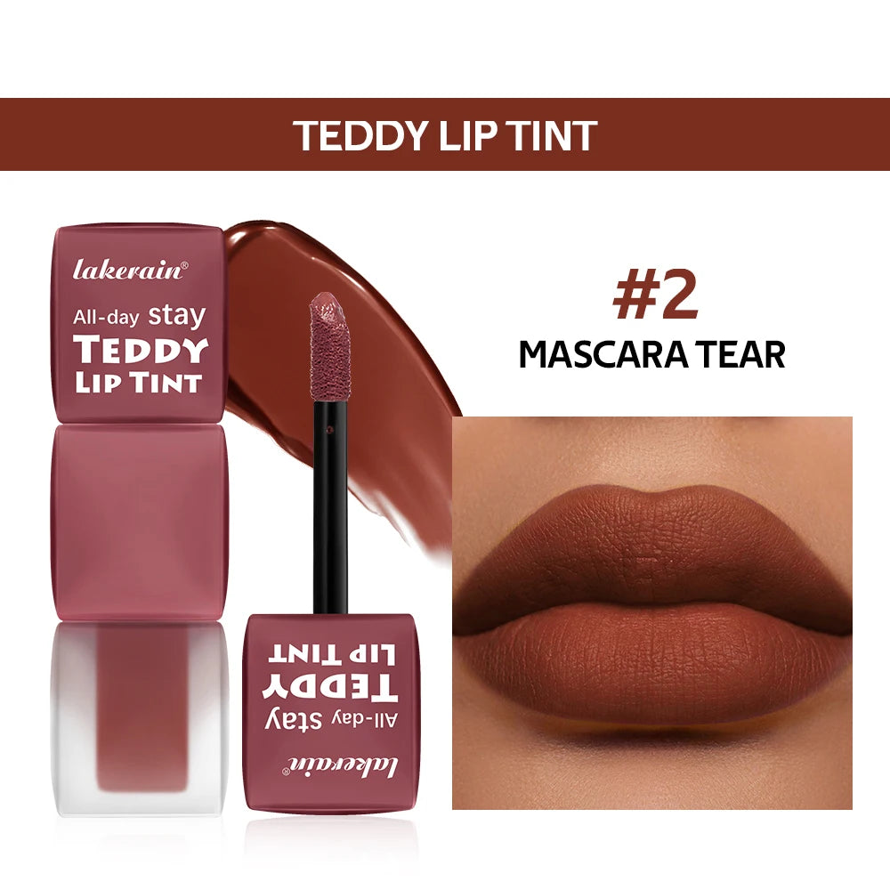 Teddy Tint Lip Color Tear Lip Gloss Super Stay Long-Lasting Coloring 12H Matte Texture Waterproof Lip Stain Lipstick Cosmetics HIP 2 Mascara Tear