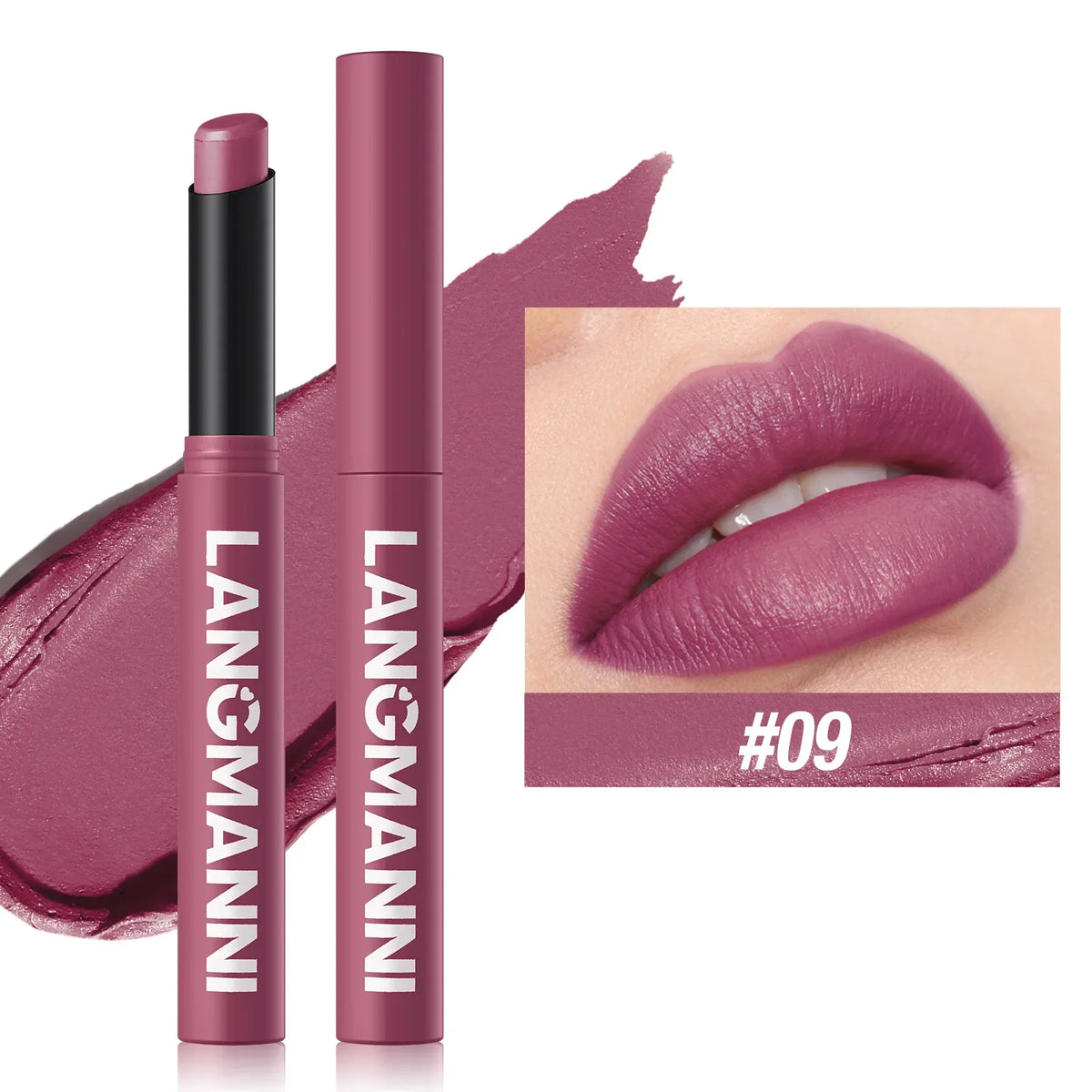 New Rotating Velvet Matte Lipstick Long Lasting Waterproof Lipstick Non-Stick Cup Lip Stain Tint Cosmetics Pencil Liner Makeup HIP 09