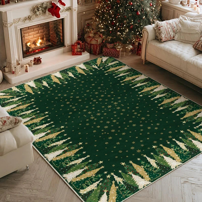 Large Christmas Snowflake Rug – Soft, Non-Slip & Washable Holiday Area Rug HIP