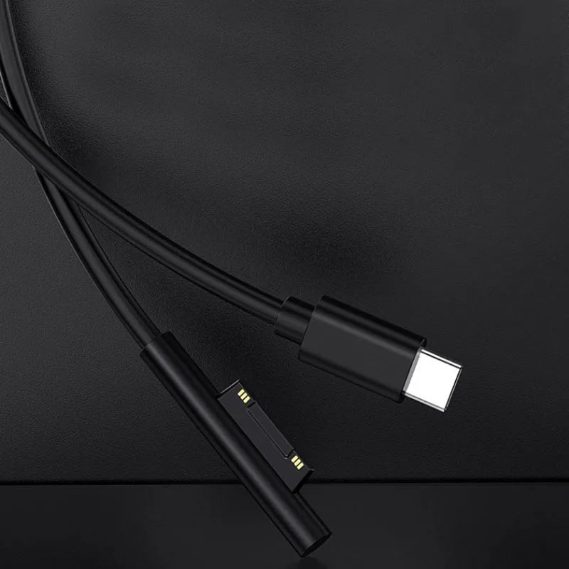 15V 3A USB-C Charging Cable for Microsoft Surface Pro 3–7 & Go Laptop Charging Cable HIP