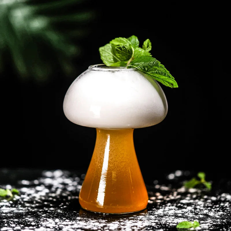 Mushroom Cocktail Glass Cup with Straw – Creative Drinkware Cocktail Glass HIP