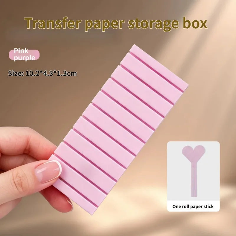 Nail Transfer Foil Storage Box With a Foil Roll Stick 10 Compartments Nail Art Organizer Case Sticker Paper Decoration Manicure HIP Pink Purple