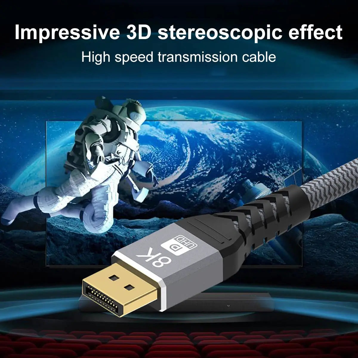 SEamopar 8K DisplayPort 1.4 Cable – 2K 240Hz HDR Gaming DP DisplayPort Cable HIP