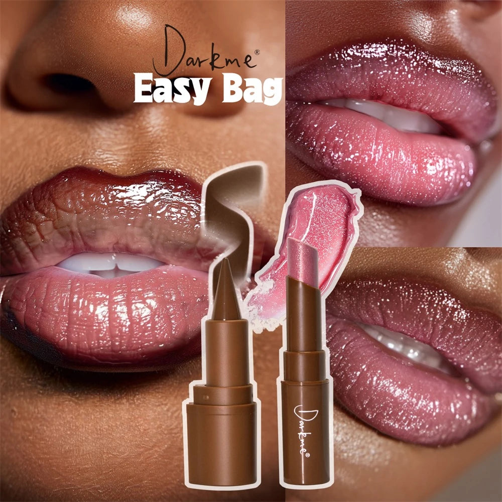 Tapered Tip Matte Lip Liner Pencil & Pearlescent Lipstick Set Long Lasting Waterproof Sparkling Professional Lip Makeup Duo HIP
